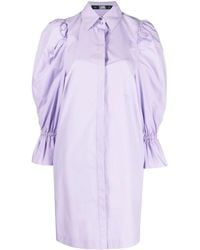 Karl Lagerfeld - Puff-sleeve Organic-cotton Shirt Dress - Lyst
