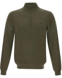 Sun 68 - Sweater Met Geborduurd Logo En Halve Rits - Lyst