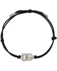 Dolce & Gabbana - Kordelarmband Mit Dg-Anhänger - Lyst