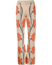 La DoubleJ - Floral-jacquard Straight-leg Trousers - Lyst
