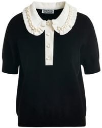 Essentiel Antwerp - Jewelry Ruffled Beaded Polo Shirt - Lyst