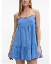 Rip Curl - Tiered Slub-Texture Mini Dress - Lyst
