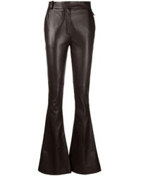 The Attico - Piaf Leather Flared Trousers - Lyst