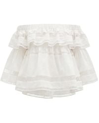 CHRISTY LYNN - Angela Ruffled Off-Shoulder Blouse - Lyst