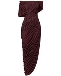 Chats by C.Dam - Thalyn Off-Shoulder Draped Midi Dress - Lyst