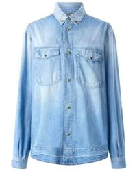 Roberto Cavalli - Stud-Button Denim Shirt - Lyst