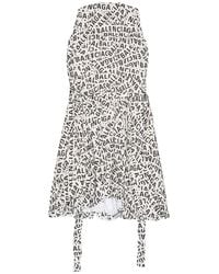 Balenciaga - Robe mi-longue à logo imprimé - Lyst