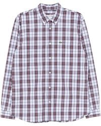 Lacoste - Geruit Overhemd Met Logo-Applicatie - Lyst