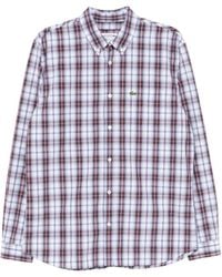 Lacoste - Geruit Overhemd Met Logo-Applicatie - Lyst