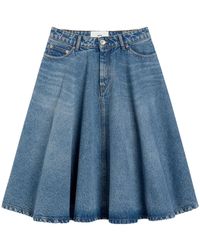 Ami Paris - Godet-Detail Midi Skirt - Lyst