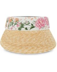 Ferragamo - Spring-Print Straw Visor - Lyst