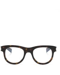 Saint Laurent - Tortoiseshell-Effect Round-Frame Glasses - Lyst