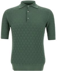 FILIPPO DE LAURENTIIS Short Sleeves Rice Stitch Polo Shirt