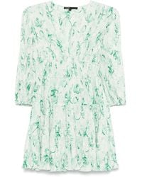 Maje - Patterned Pleated Mini Dress - Lyst