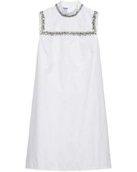 Prada - Embroidered Old Reps Fabric Mini Dress - Lyst