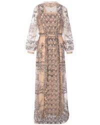 Biyan - Embroidered Beaded Tulle Maxi Dress - Lyst