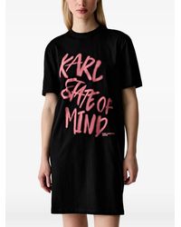 KARL LAGERFELD - Slogan-Print T-Shirt Mini Dress - Lyst