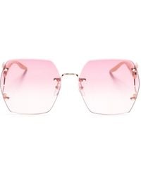 Gucci - Gafas de sol Double G con montura geométrica - Lyst