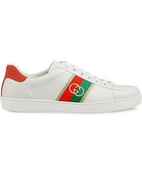 Gucci Ace Hoge Unisex Sneakers - Zwart/Rood/Donkerblauw in Sneakerstad