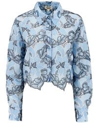 L'Agence - Akemi Floral Button-Down Blouse - Lyst