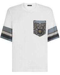 Dolce & Gabbana - Patterned Short-Sleeve Pocket T-Shirt - Lyst
