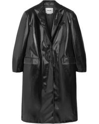MSGM - Faux-Leather Single-Breasted Coat - Lyst