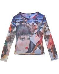 Sunnei - Transparant T-Shirt Met Grafische Print - Lyst