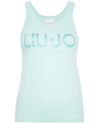 Liu Jo - T-Shirt mit Logo-Verzierung - Lyst