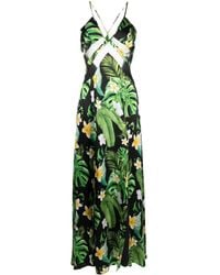 Philipp Plein - Hawaii Printed Silk Maxi Dress - Lyst