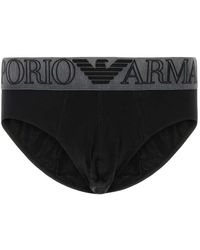 Emporio Armani - Megalogo Organic-Jersey Briefs - Lyst