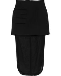 A.W.A.K.E. MODE - Basque Sheer-Layer Midi Skirt - Lyst
