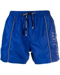Balmain - Logo-Print Swim Shorts - Lyst