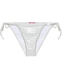DIESEL - Bas De Bikini À Plaque Logo - Lyst