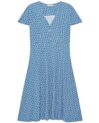 Maliparmi - Geometric-Print Godet Dress - Lyst