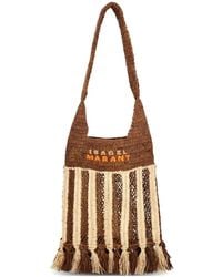 Isabel Marant - Striped-Pattern Raffia Shoulder Bag - Lyst