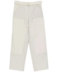 Sacai - Belted Panelled Trousers - Lyst