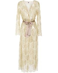 Gilda & Pearl - L'age D'or Long Lace Robe - Lyst