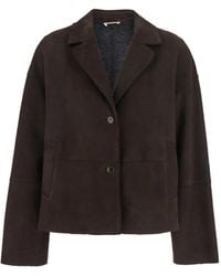 P.A.R.O.S.H. - Suede Button-Fastening Jacket - Lyst