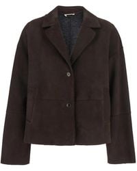 P.A.R.O.S.H. - Suede Button-Fastening Jacket - Lyst