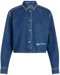 Karl Lagerfeld - Studded Denim Shirt - Lyst