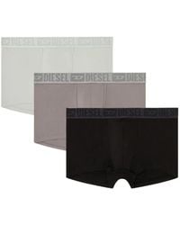 DIESEL - Three-Pack Of Stretch Cotton Boxer Briefs With Tonal Waistband - Lyst