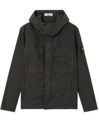 Stone Island - Hooded Patch-Pocket Jacket - Lyst