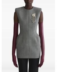 Mugler - Padded Shoulder Mini Dress - Lyst