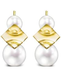 Tasaki - Orecchini Di Perle M/G Square Leaf - Lyst