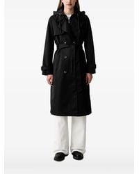 DKNY - Quilted-Hood Double-Breasted Trench Coat - Lyst