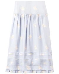Claudie Pierlot - Jupe Trapèze Plissée À Fleurs - Lyst