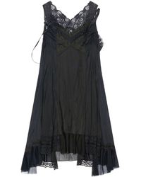 Balenciaga - Lace-trim Sleeveless Asymmetric-hem Dress - Lyst