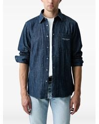 ARMANI EXCHANGE - Logo-Embroidered Chest-Pocket Shirt - Lyst