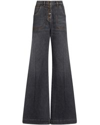 Etro - Flared Jeans With Pegaso Buttons - Lyst