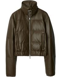 Burberry - Leather Puffer Jacket - Lyst